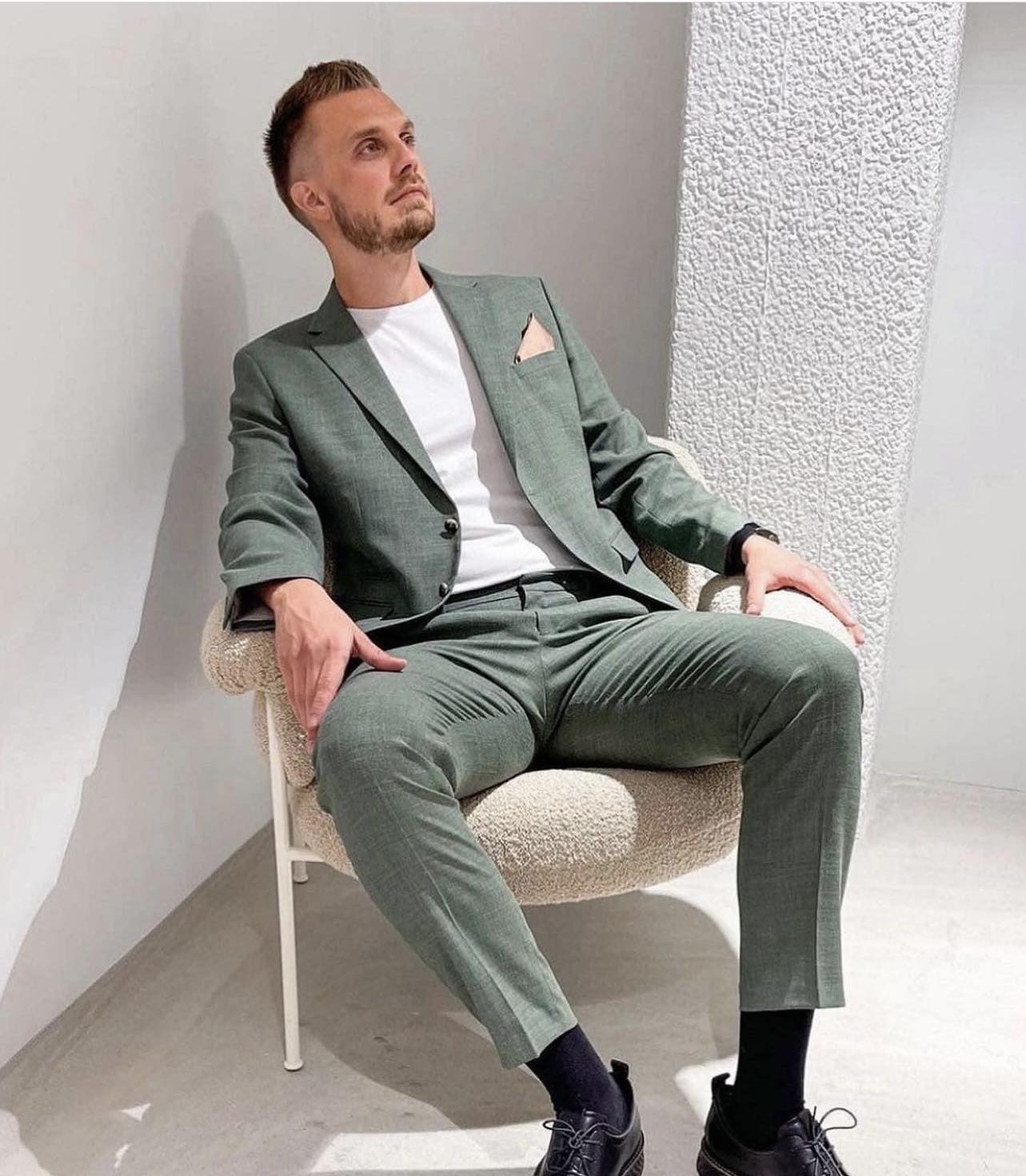 Oasis Lin Dressjakke Blazer - Grønn/ Light Green Melange